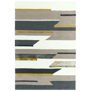 Matrix MAX62 Rhombus Modern Geometric Hand-Woven High-Density Soft Textured Shimmer Wool & Viscose Blend Mustard/Multi Rug-Asiatic Carpets-Rug Love - The Most Loved Rug Store